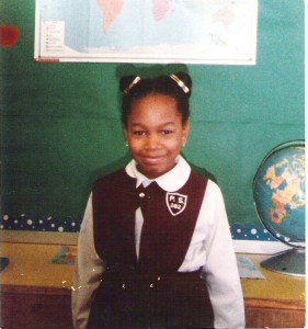 a photo of an elementary student in a classroom