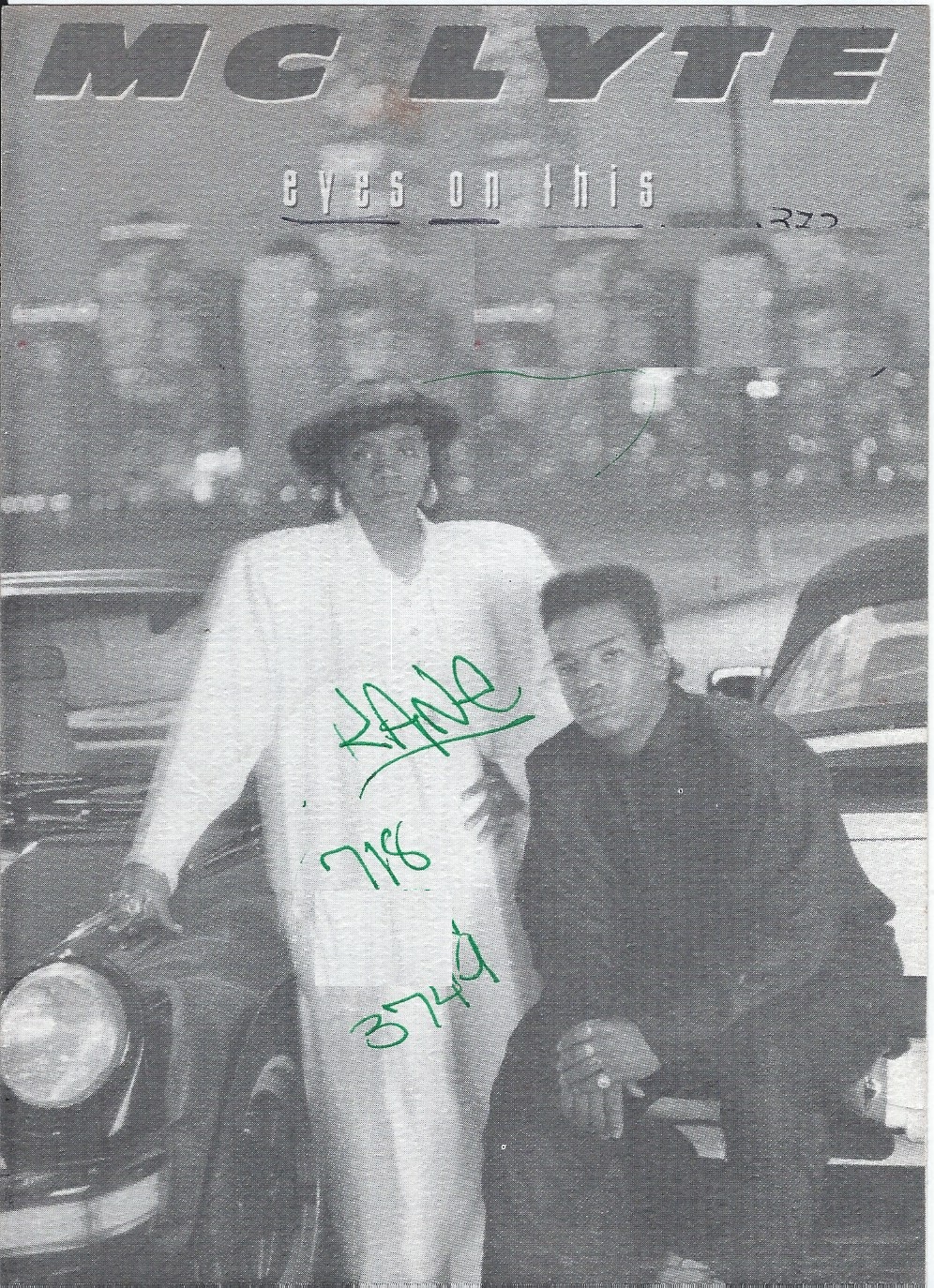 custom-designed post card size photo of mc lyte and dj k-rock